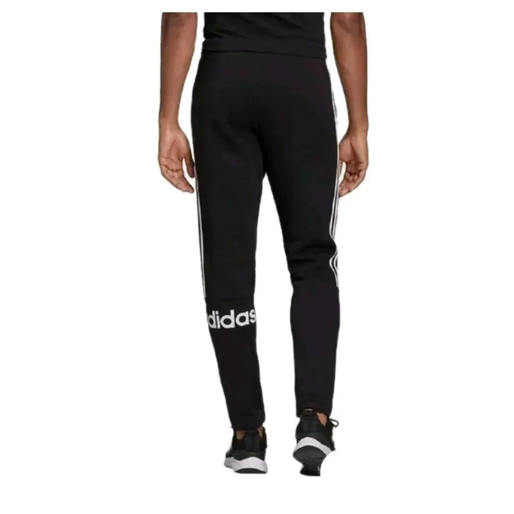 Adidas Essentials Linear Tapered Pants Joggers Mens XL Black White Stripes Logo